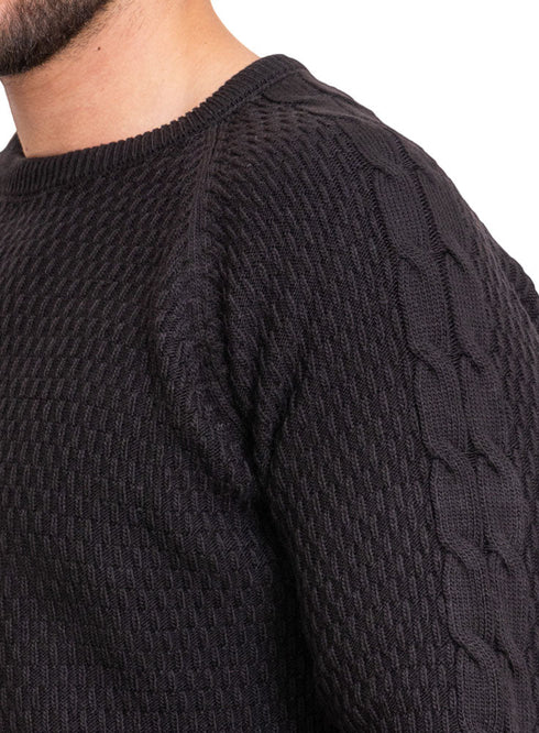 Black - Design p00183 BS - Round Pullover - Khotwh